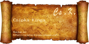 Csipka Kinga névjegykártya